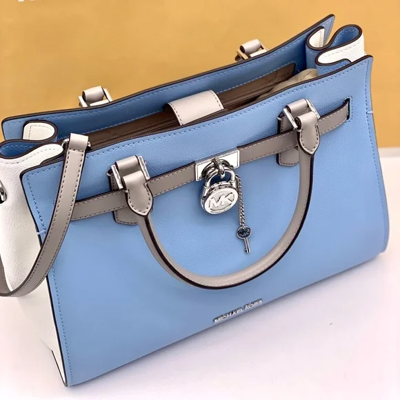 MICHAEL KORS Hamilton Medium Color-Block Leather Satchel